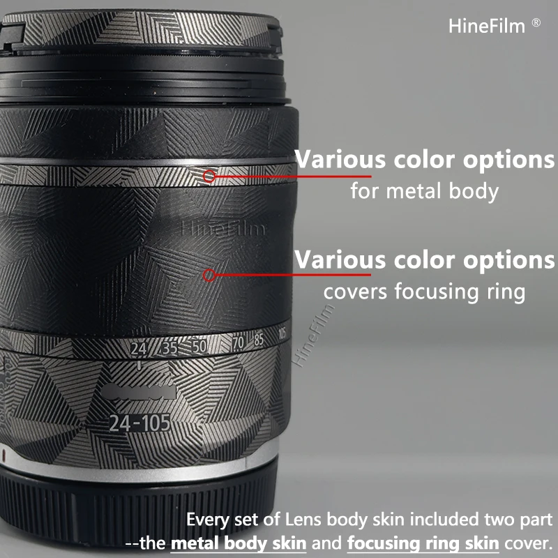 캐논 RF24-105mm F4-7.1 IS STM 렌즈용 Hinefilm 스킨 RF24-105 STM 렌즈 스티커, 24-105 렌즈 스킨 24105 보호 랩 필름