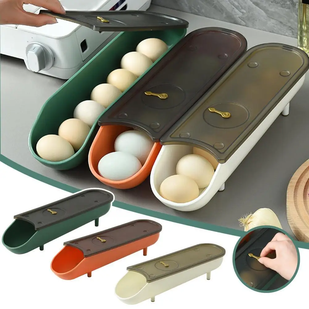 Automatic Rolling Egg Storage Box Plastic Storage Container Eggs Fridge