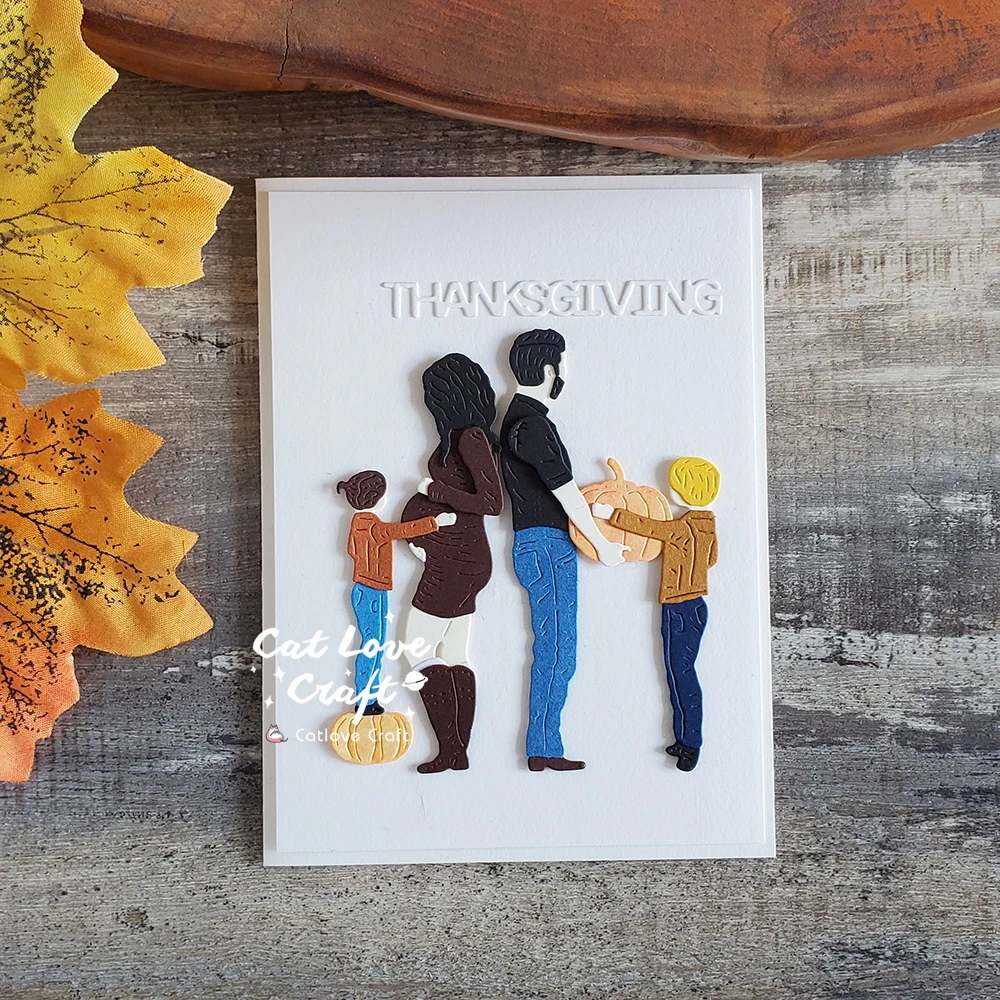 Catlove 호박 임신 한 가족 금속 절단 다이 스크랩북 금형 스텐실 다이 컷 카드 만들기 DIY 공예 엠보싱 새로운 다이