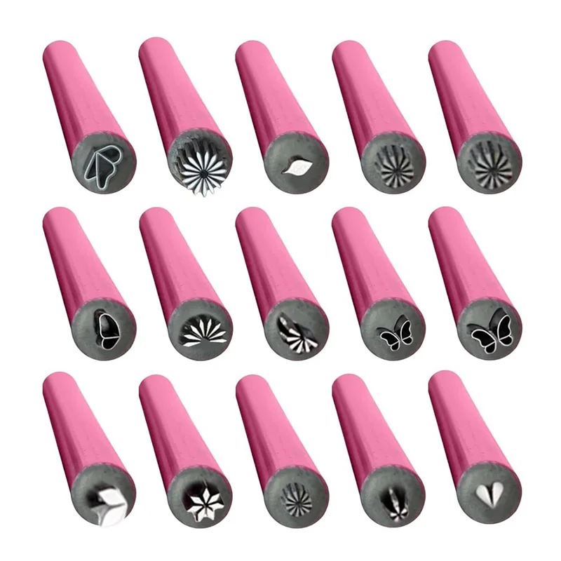 15Pcs 네일 아트 스탬프 펜 세트, 꽃 네일 스탬프 펜, 네일 아트 스탬퍼 키트, 다른 패턴의 네일 아트 도구
