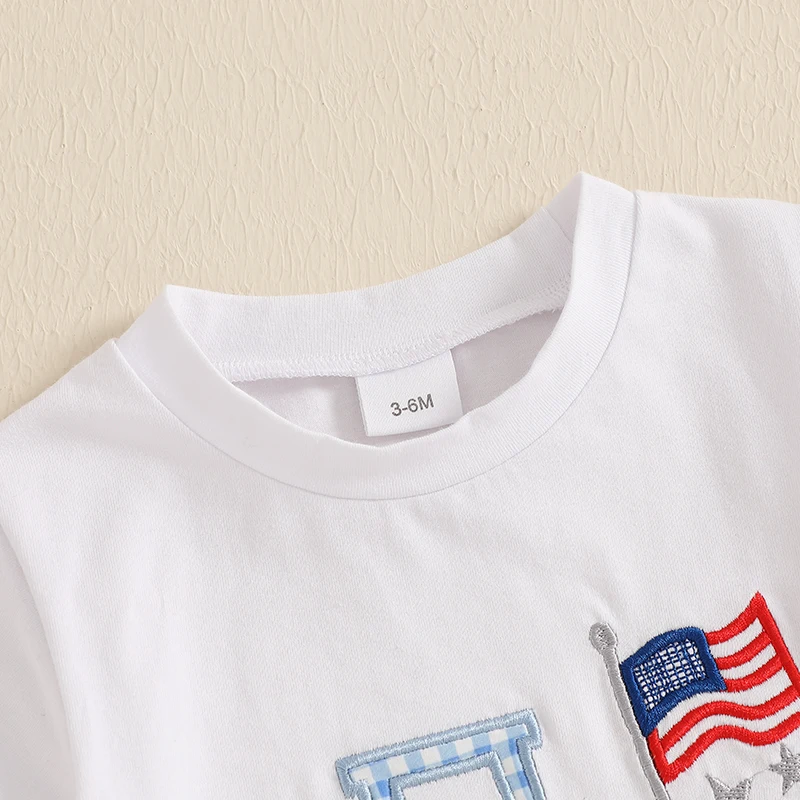 FOCUSNORM 0-3Y Infant Baby Boys Summer Clothes Sets Outfit Truck Embroidered Short Sleeve T-Shirt + Plaid Shorts
