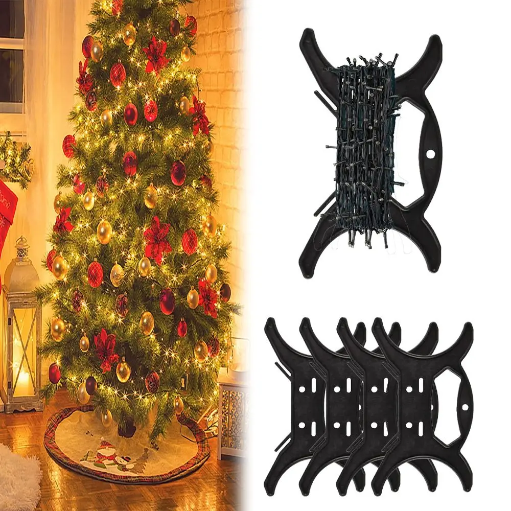 5pcs Portable Christmas Light Storage Holder All Purpose Black Holiday Light Storage Plastic Cord Organizer After Holiday