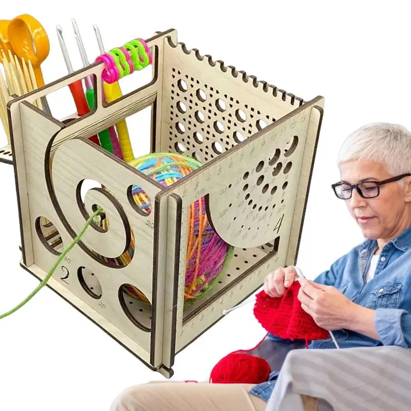 

All-in-one Wooden Yarn Bowl Multifunctional Knitting Tool Knitting And Crochet Yarn Holder Gift For Knitters And Crocheters