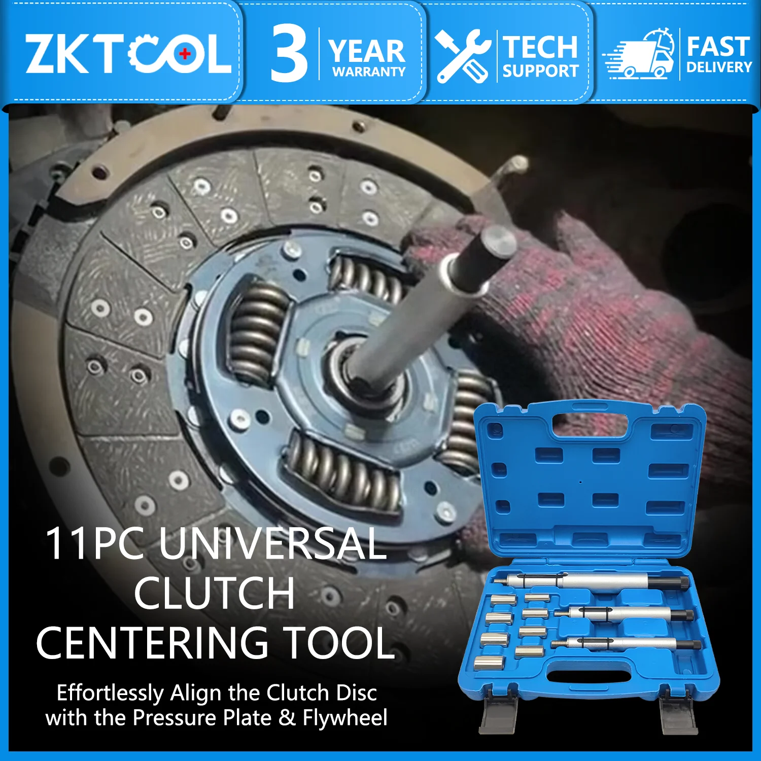 11PieceClutchCenterShaftAlignmentToolKitClutchPlateAlignment