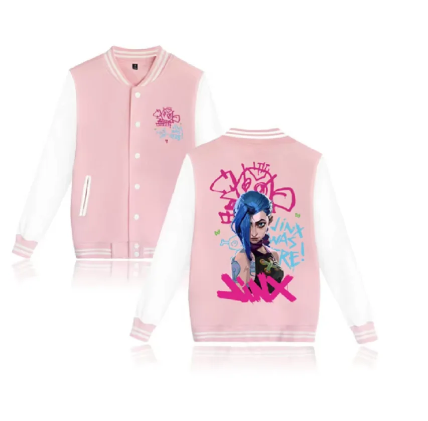 Arcane/Jinx Hoodie Baseball Jacket Women Men Baseball Uniform Jackets Men Clothes Top for Game Lover 4