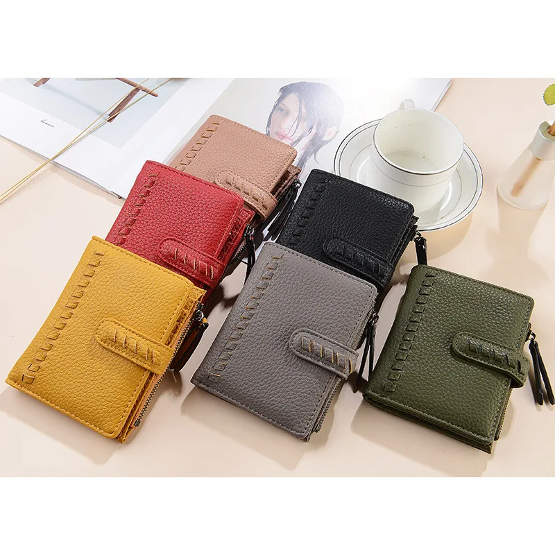 2022 Fashion Women Wallets Hasp Small and Slim Coin Pocket Zipper PU Leather High Quality Female Coin Purse Card Holder Wallet