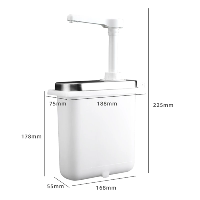 1L Sauce Dispenser Pump Stainless Steel Condiment Pump Station Condiment Pump Dispenser Hand Pressure Jam Pump Durable