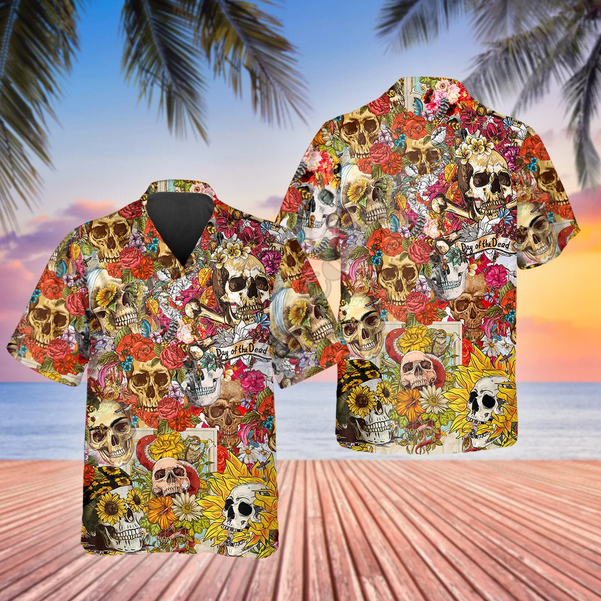 3D Printed Floral Skull And Snakes Hawaiian Shirt Summer Short Sleeved Shirts Men's Shirts Oversize Camisa Social 5XL