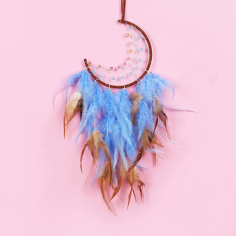 Girl Heart Dreamcatcher Bedroom Decoration Gift Handmade Feather Dream Catcher Wind Chimes Art Chimes Valentine's Day Gifts