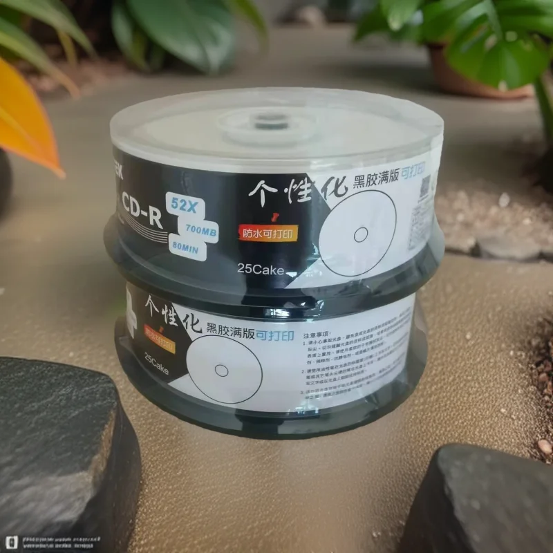 Cd-r Discos em Branco Graváveis 700mb 80min 52x Imprimíveis Barris 50 Pcs Preto