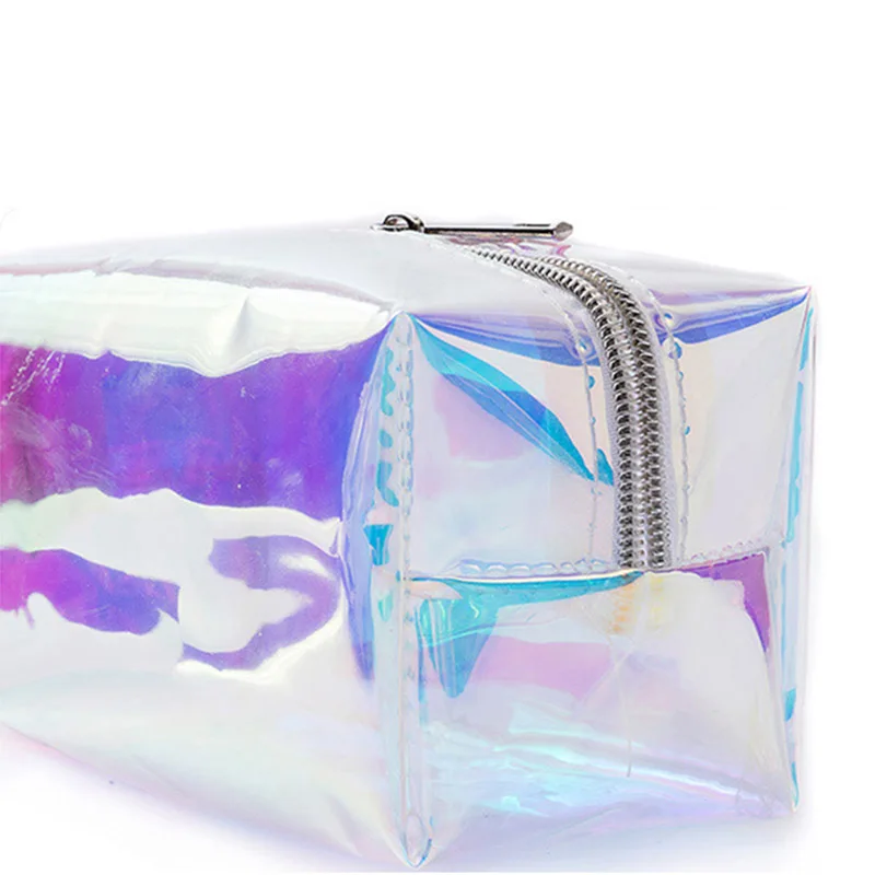 Jubaopen 2-stuks Holografische Make-up Tassen - Doorzichtige Waterdichte Toilettas - Groot + Klein