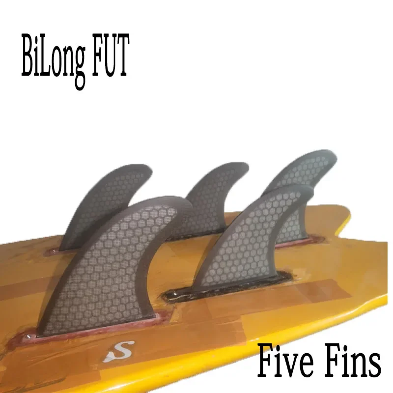 BiLong FUT Five Fin Set Surfboard Fins for BiLong Futures Fin Box 3G7 2XS 5-pcs Glass Fiber