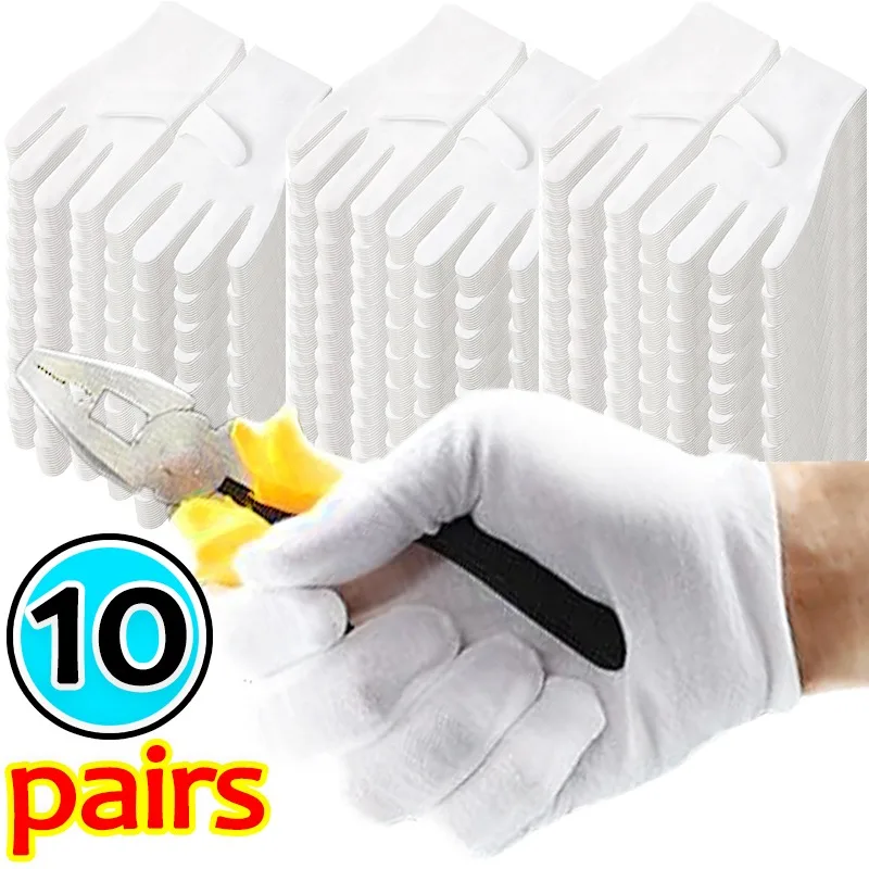 Handschoen universeel met manchet 100 % katoen - herenmaat - L/XL - set à 12 paar