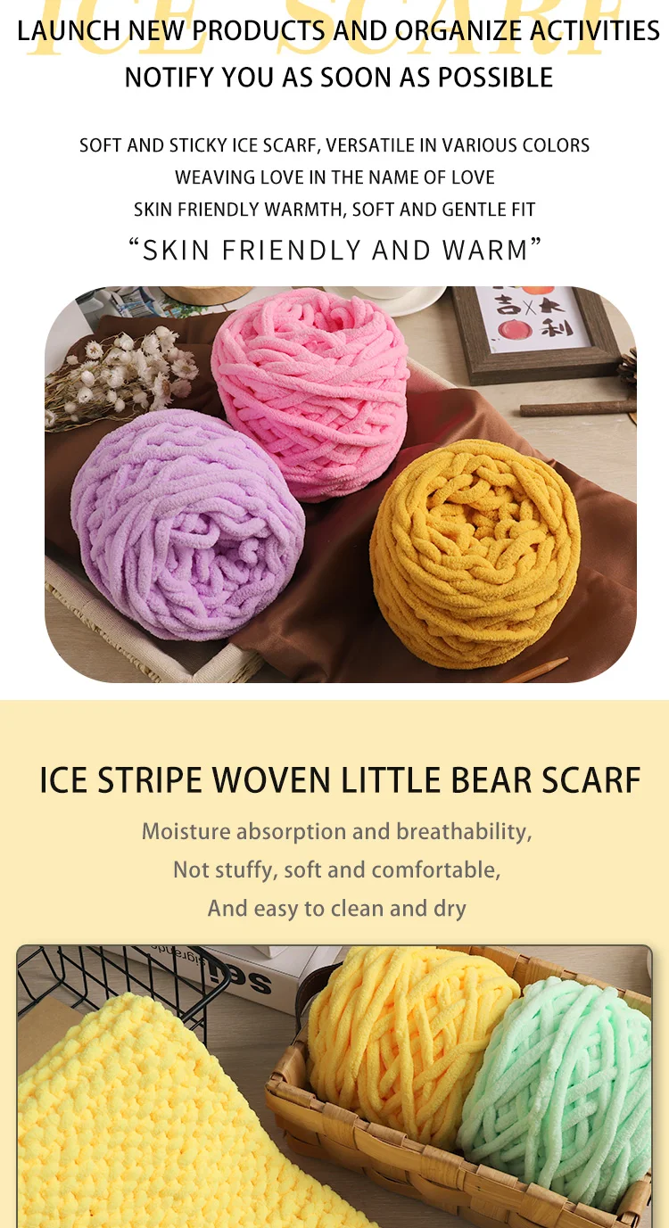 4 Stück Liebhaber-Schal-Materialpaket, handgefertigt, DIY-gewebt, selbstgewebter Schal, Herstellung von Eisstreifen, dickem Garn als Geschenk für Freunde – Detail 2