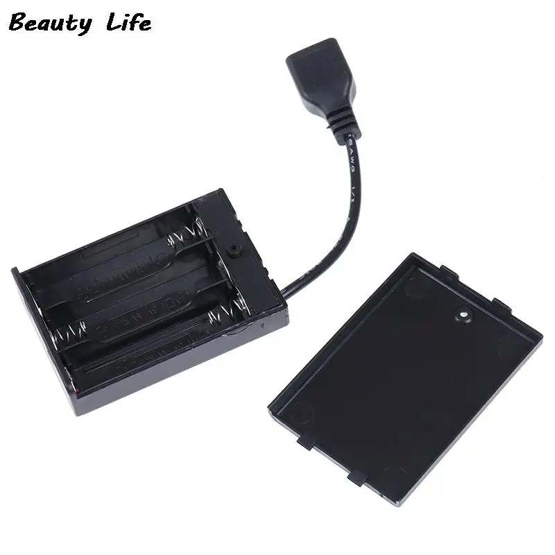 DC4.5V Portable Mini AA Battery Holder Storage Box Case USB Power Supply Battery Box For 5050 3528 2835 LED Strip Light