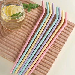 Set of 4 Colorful Reusable Silicone Straws (Onesize)