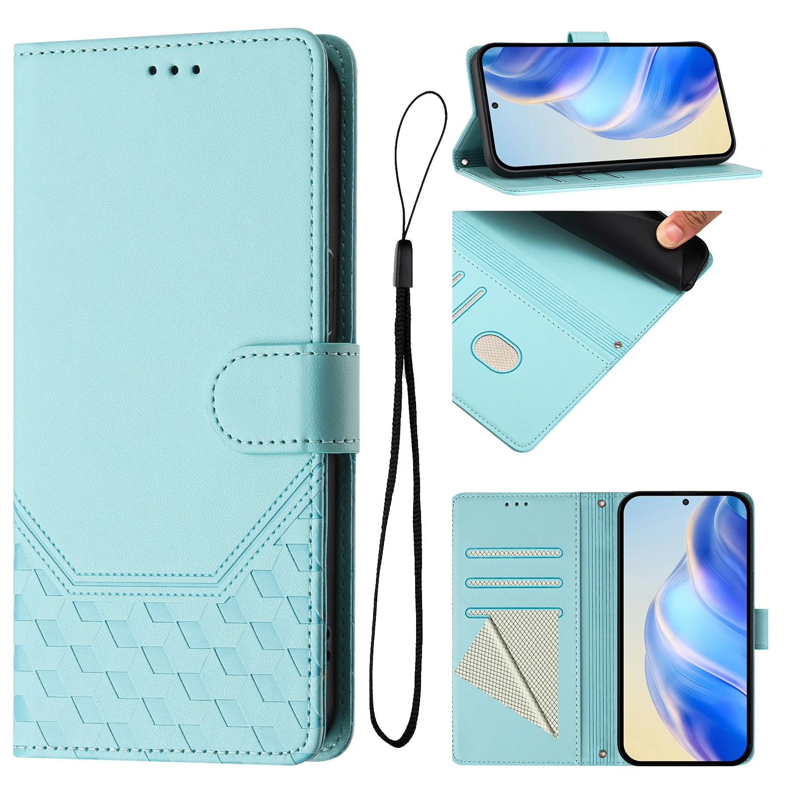 3D Leather Phone Wallet Case Book Cover