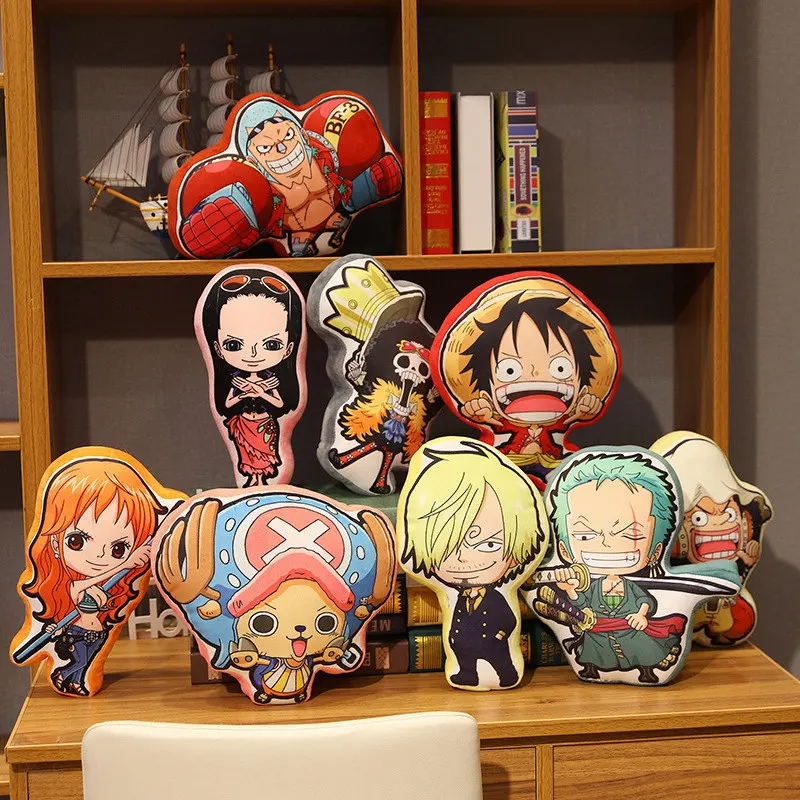 Plush Toys 30CM One Piece Kawaii Pillow Doll Luffy Zoro Sanji Chopper Usopp Japanese Anime Stuffed Toys Cushion Pillow Birthday Gifts