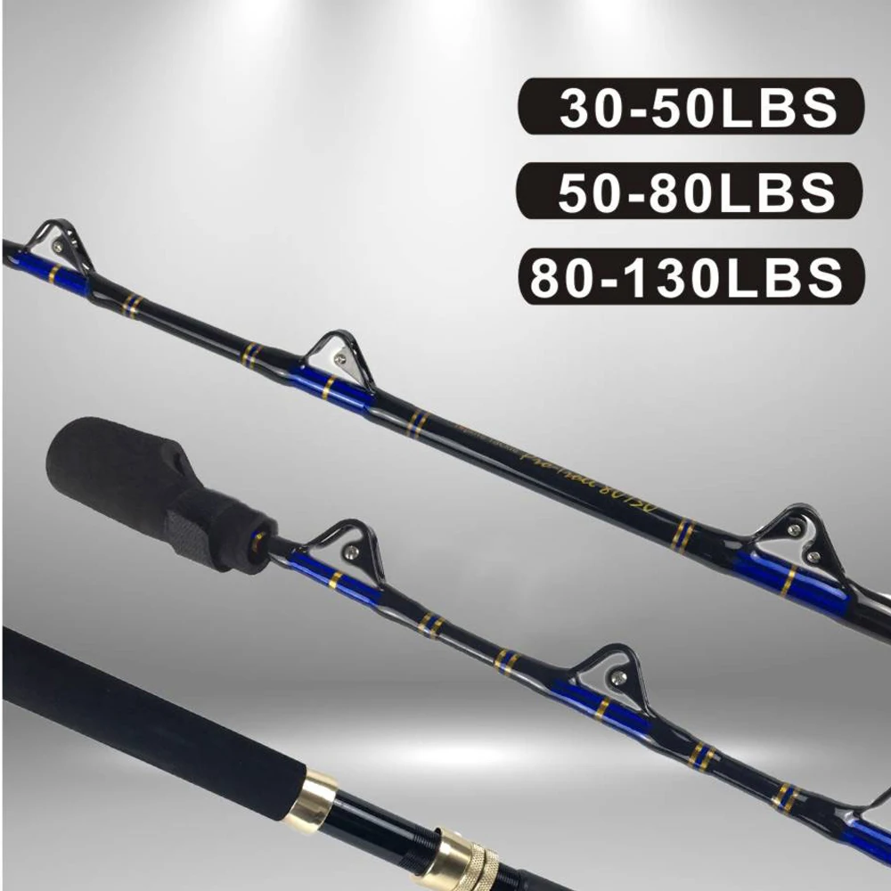 ORJD Fishing Rod Spinning Baitcasting Fly Carp Feeder Pesca 180cm 30-50lbs  50-80lbs 80-130lbs 6 Guides Trolling Single Reel Seat