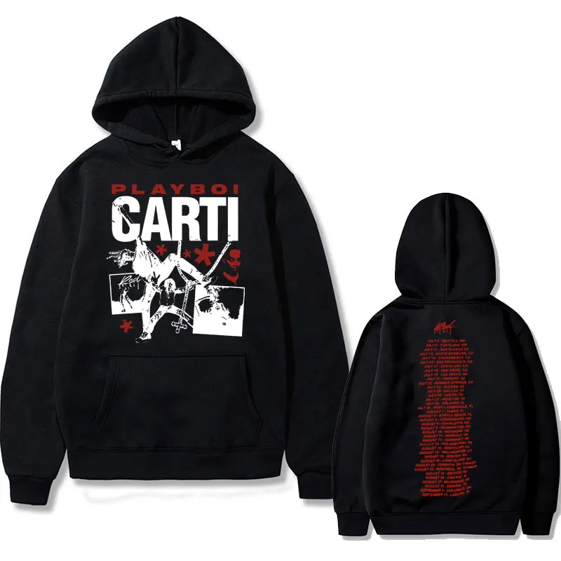 

Rapper Playboi Carti Whole Lotta Red Print Hoodie Men Hip Hop Rap Oversized Sweatshirt Unisex Vintage Streetwear Men's Clothing