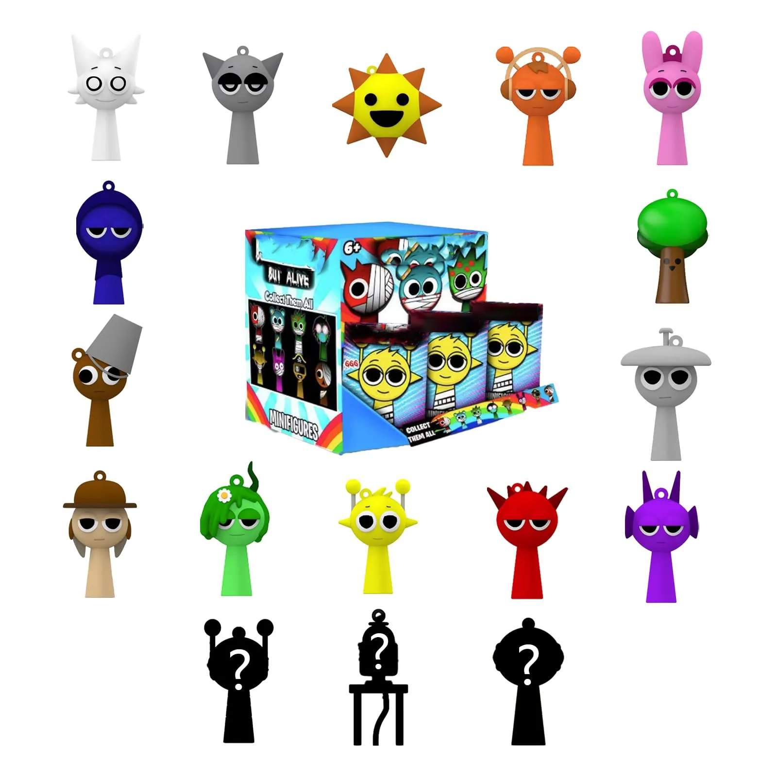 10PCS Action Figures Mystery Box Sprunki Plush Mystery Box Christmas Themed Atmosphere Decoration Good Gift Items Gifts