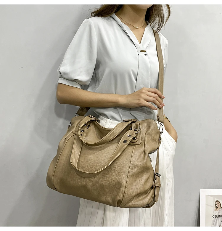 Borsa Hobo femminile Borsa a tracolla di grande capacità Borsa grande Stylsih Borsa a tracolla Hobo da donna in morbida pelle Borsa shopper da donna_voghion.com