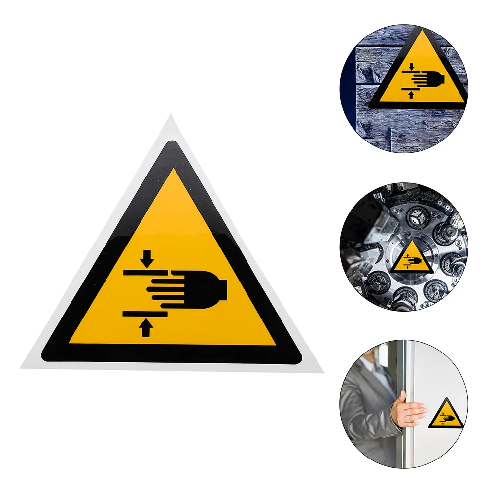 

2 Pcs Watch Out for The Pinch Sign Stickers Adhesive Hand Safety Labels Warning Hands Crushing Pp Synthetic Paper Caution Decal