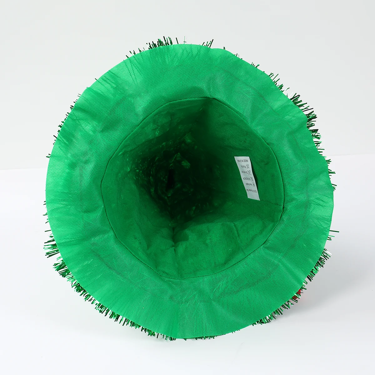 Christmas Tree Hats Fabric Rain Silk Hat for Adults Kids Funny Santa Hat with Tinsel Xmas Holiday Party Costume New Year Decor