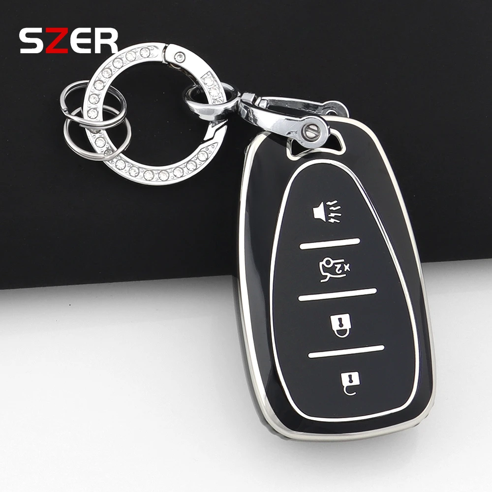 Premium TPU Car Key Case Cover with Keychain