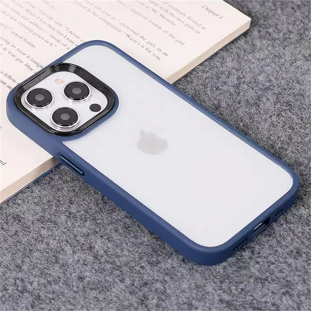 thumbnail image 1 of Funda de silicona suave a prueba de golpes para iPhone, 15, 11, 12, 13, 14, Mini Pro, XS, Max, cubierta translúcida, 7, 8 Plus, X, XR, SE, Funda mate, 1 of 5
