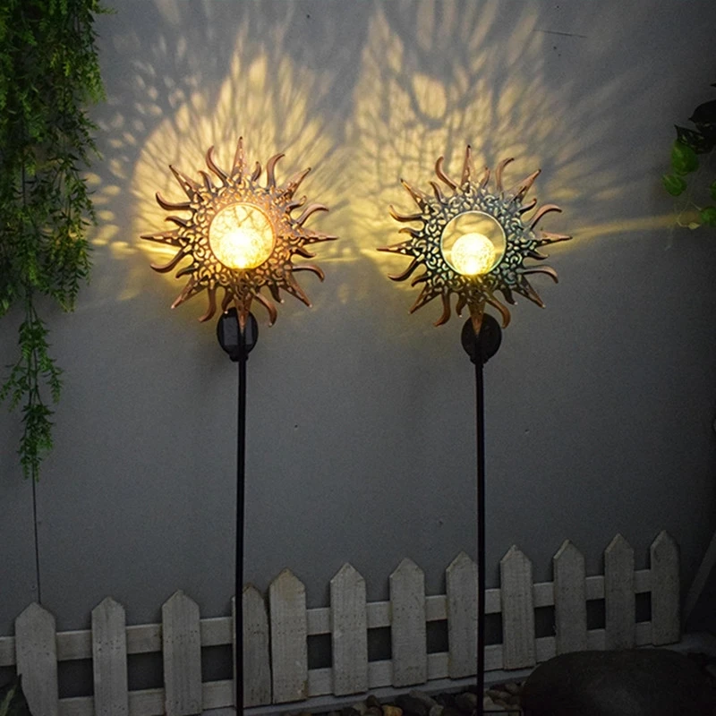 Led Solar Lights Outdoor Waterproof Moon Fairy Lawn Garden Solar Lamps for Pathway Landscape Courtyard Garland Decoration