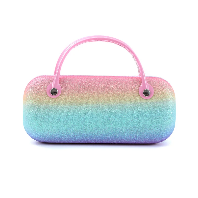 Creative Rainbow Color Glasses Case Portable Anti-pressure Protective Box Laser Sunglasses Storage Box Children