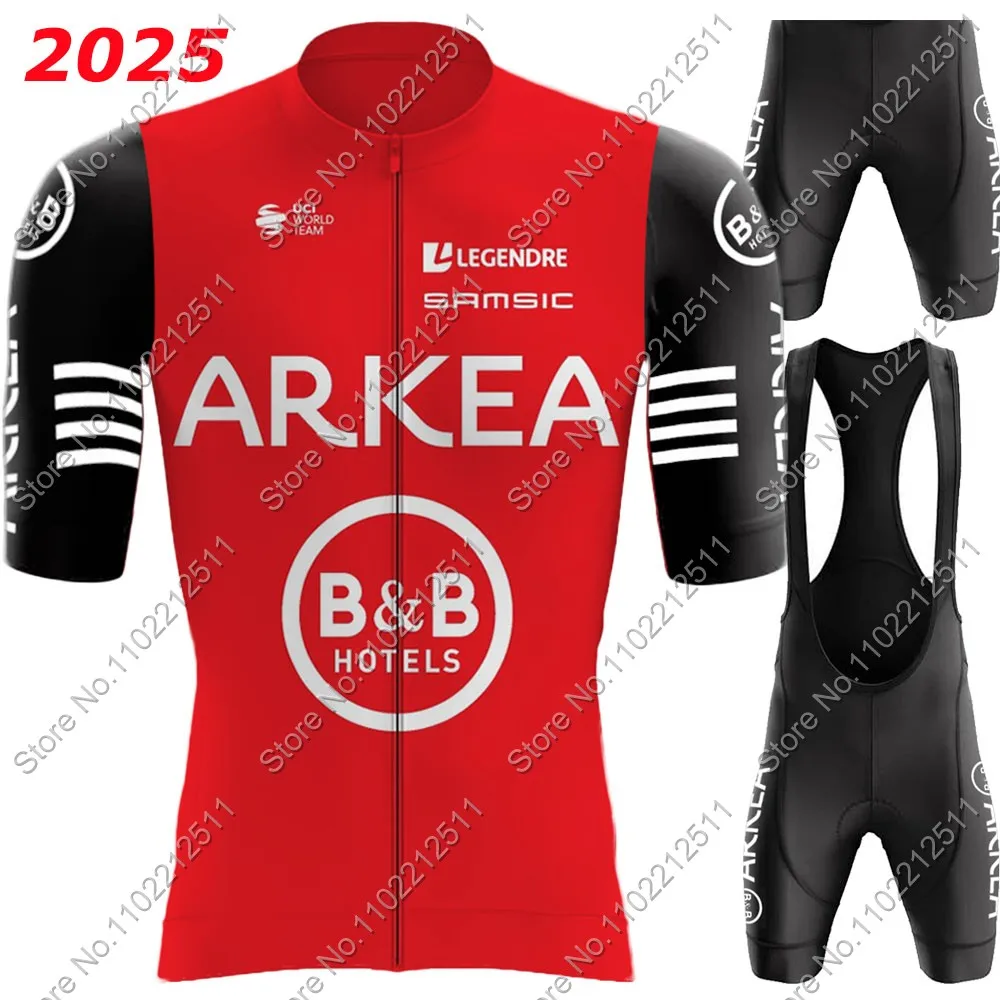Red Arkea Samsic BB H&ocirc;tel Team Cycling Jersey Set Short Sleeve Men France Clothing Bike Shirts Suit Bicycle Bib Shorts MTB
