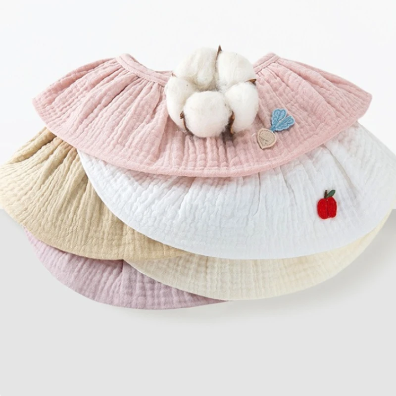 5pcs  턱받이 소녀 면 침 타월  거즈 여름 얇은 수유 턱받이 조절 가능한 소녀 스카프 트림 천  용품