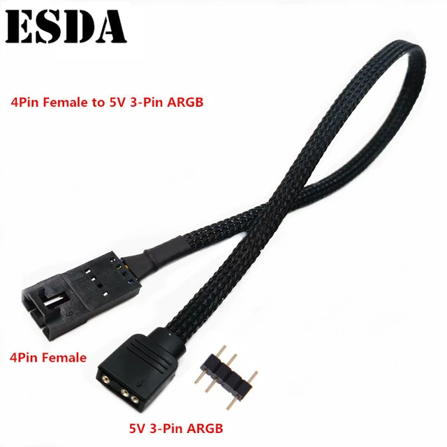 Adapter cable For Corsair RGB Fan (4-pin) to Asus Aura/MSI Mystic