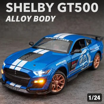 1/24 Ford Mustang Viper GT500 Alloy Car Model Muscle Car Metal Die-Casting Sound And Light Children’S Toy Collection Gift Boy