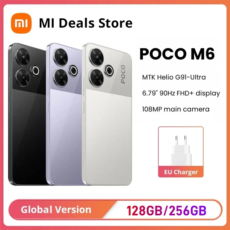 Xiaomi Poco M6 - Smartphone de 6 128GB, Pantalla AMOLED de 6.79 90Hz FHD , MediaTek Helio G91-Ultra, Cámara de 108 MP, 5030 mAh Purple