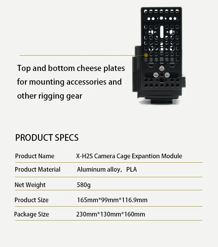 FusionRig für Fujifilm X-H2/X-H2S Kamera-Cage Erweiterungsmodul Kompatibel mit SmallRig 3934/ Tilta TA-T36 – Detail 7