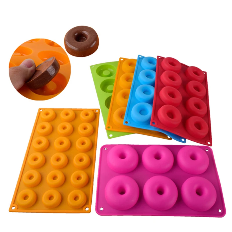 Description Picture 3 of item6/8 Cavity Silicone Donut Mold Baking Pan Mold  Bread Pastry Mold DIY Baking Tray Doughnut Dessert Making Cake Tools