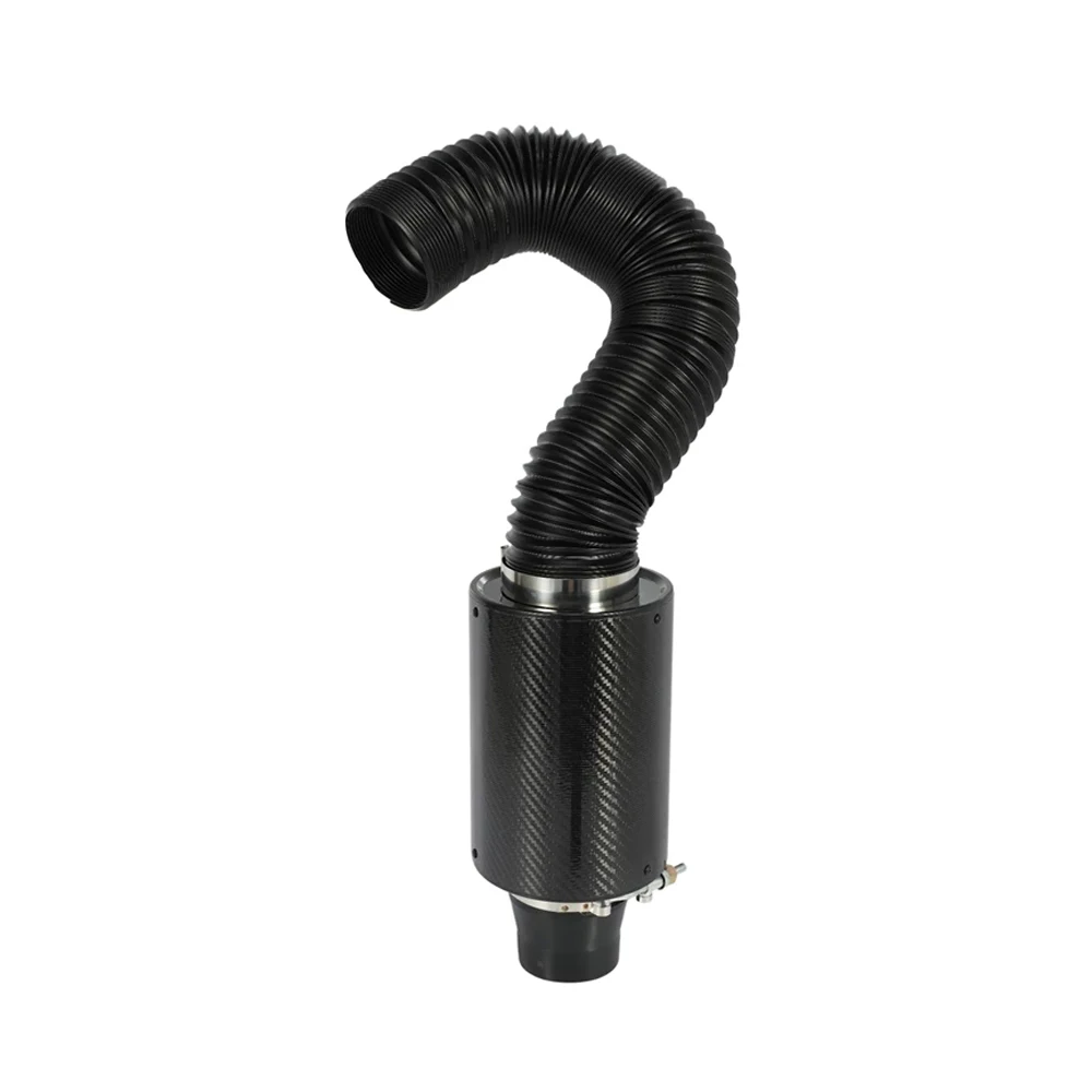 Car Filter 1 Set Universal Car 3 inch Carbon Fibre Cold Air Filter Feed Enclosed Intake Induction Pipe Hose Kit