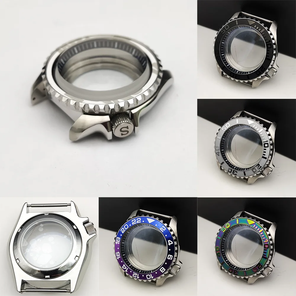 

42MM Men's Watch Case Suitable For NH35/NH36/4R Movement Sapphire Mirror Ceramic Ring Transparent Bottom Cover