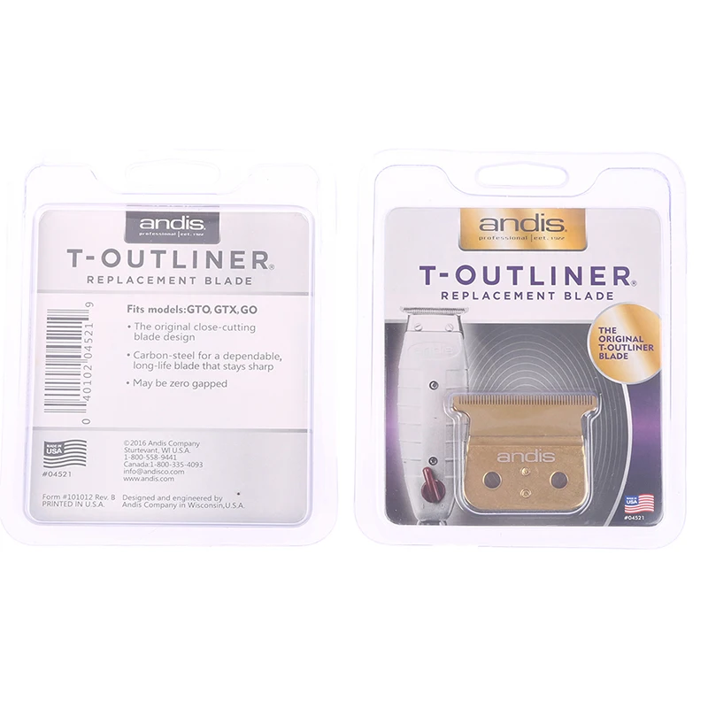 Replacement Steel and Plastic Blade Set T-Outliner Blade Replacement for ANDIS GTX Detail Trimmer for Electric Hair Clipper 4