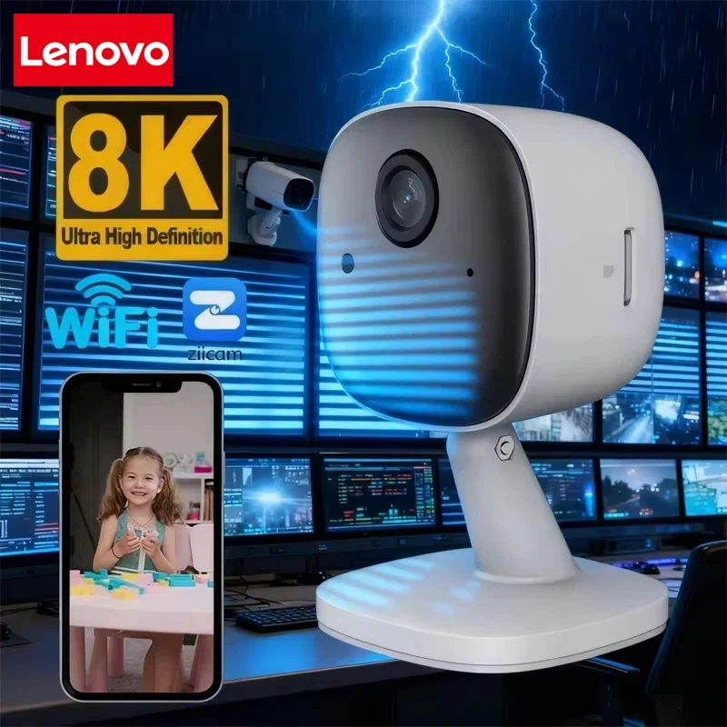 8K Ultra HD WiFi Indoor Security Camera with Audio and Infrared Night Vision