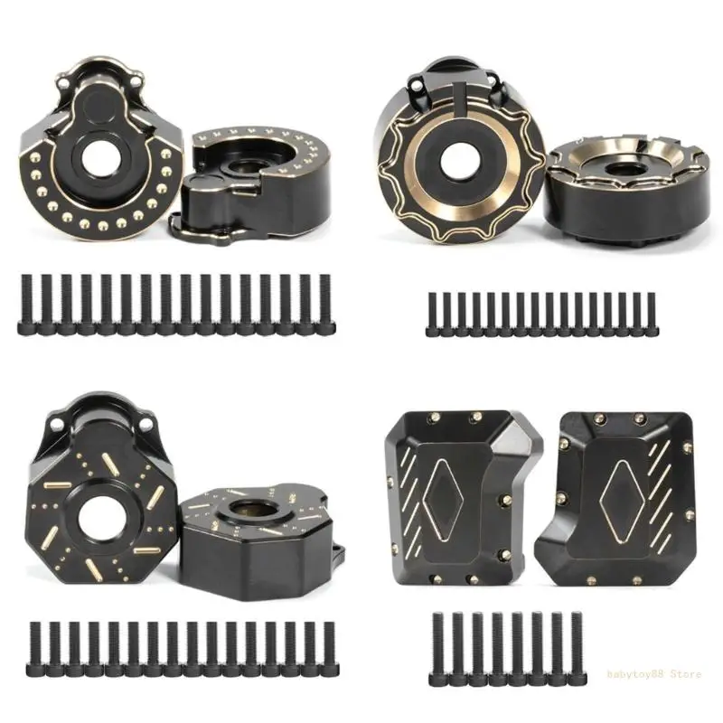 Y4Ud Custodia Trasmissione A Portale In Ottone Coperchio Nero Per 1/10 Crawler Trx-4 Trx-6