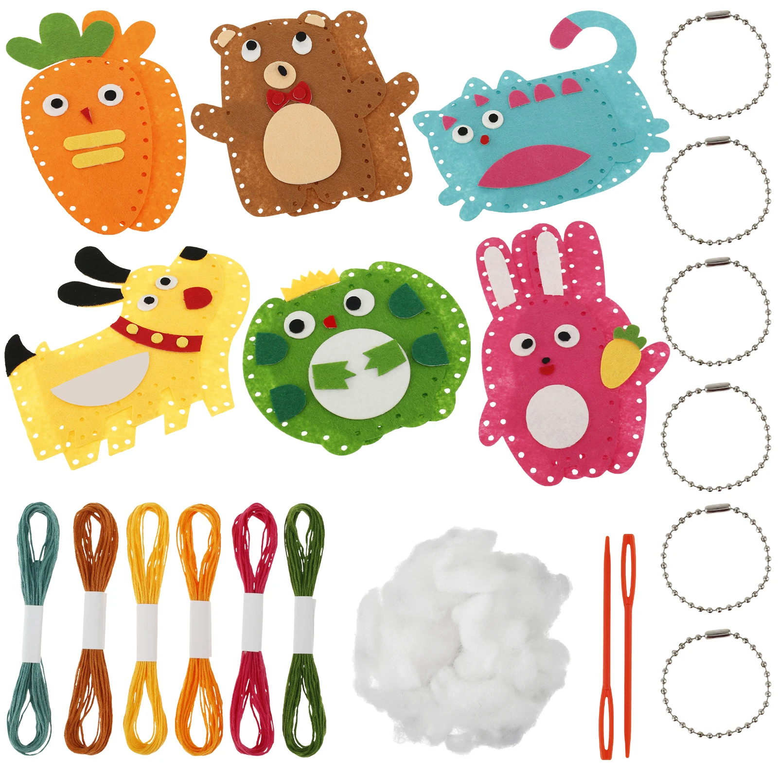 DIY Sewing Craft Kit for Kids - Forest Creatures Felt Plush Art Set, Perfect for Beginners and Christmas Gifts