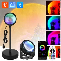 Rotatable Spotlight Sunset Projector Lamp LED Night Light RGB Tuya Smart Life App Remote Control Mood Light Party Photography 1