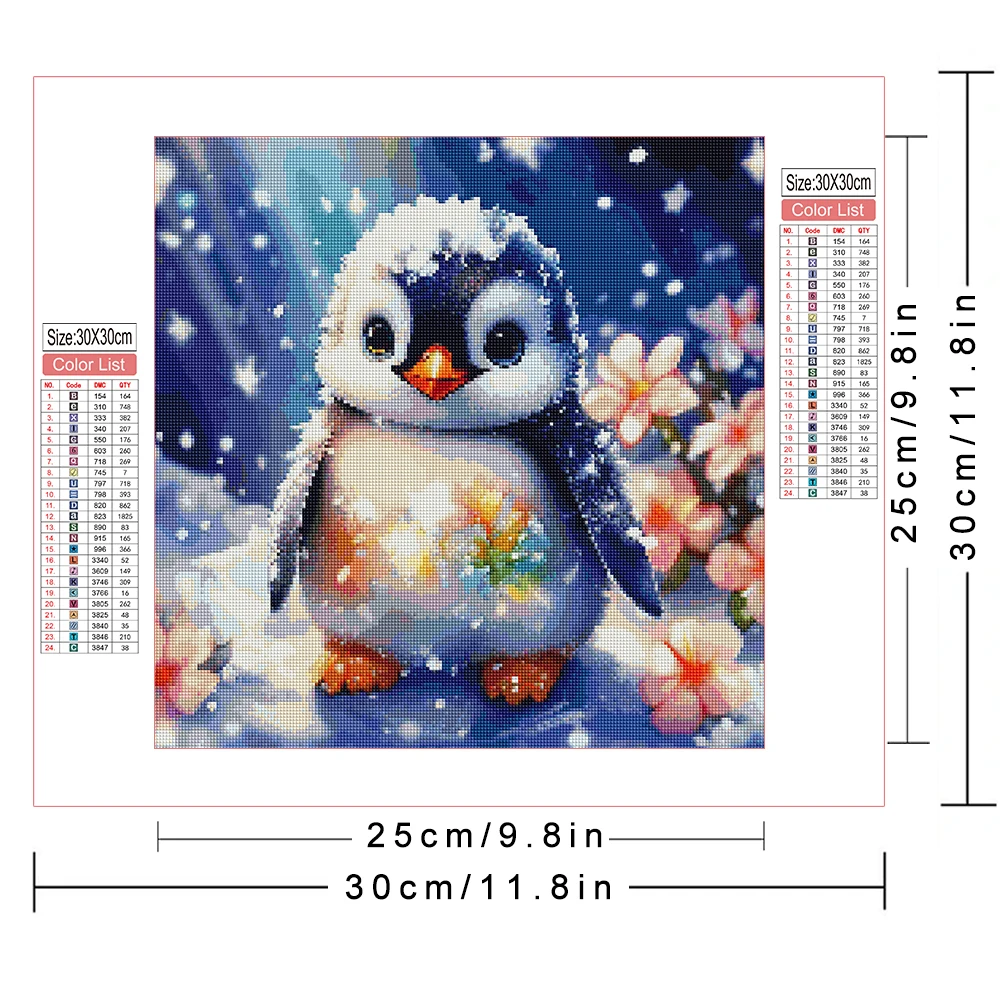 AZQSD 5D DIY Diamond Painting AB Drill Penguin Animal Cross Stitch Rhinestones Winter Snow Embroidery Full Square Home Decor diamond painting diamond art painting kit diamond painting set