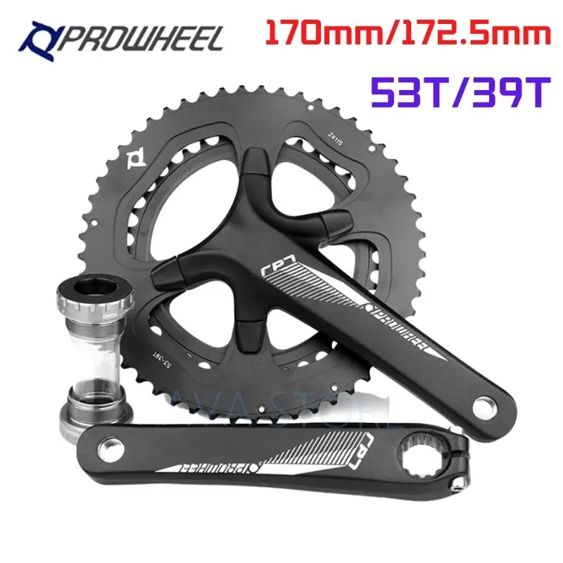 

PROWHEEL RPT-721 2*11S Road Bike Crankset 53T/39T Sprocket 170mm 172.5mm Compatible with forShimano Bicycle Crank Suit Cycling