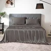 100% Mulberry Silk Bed Sheet Sets Luxuriously Smooth Bedding Set Silky Fitted Sheet Flat Sheets Pillowcase Washable High End 2