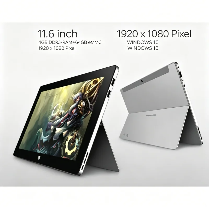 11.6인치 5S 윈도우 10 풀 HD 64비트 태블릿 PC, 인텔 x5-Z8300 쿼드 코어, 4GB DDR3 RAM 64GB ROM, 1920x1080 고해상도